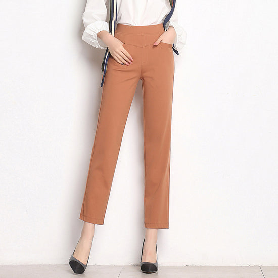 High Waist Knit Four-sided Stretch Straight