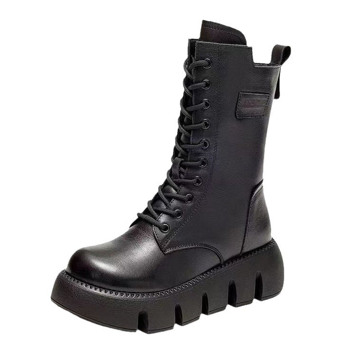 Women's Warm Casual Fashion All-matching Lace-up Cotton Boots