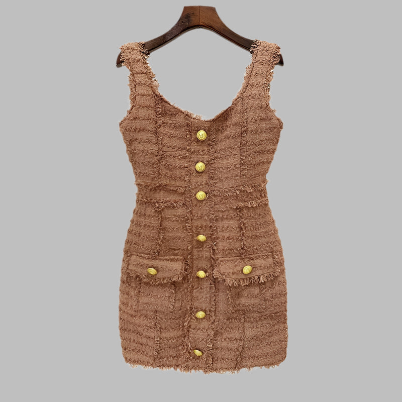 Women's Fashion Personalized Tweed Sling Dress
