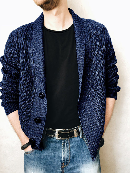 Men's Cardigan Sweater Long Sleeve Urban V-neck Men's Knitwear
