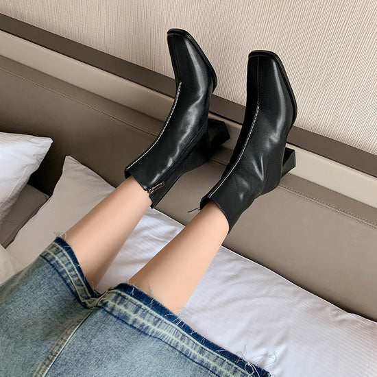 French High Heel Martin Boots