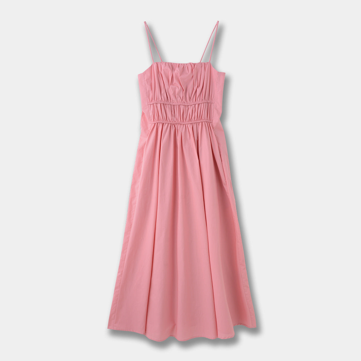 Wrapped Chest Strap Dress Cotton Blended Mid-length