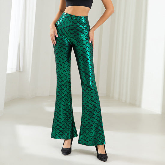 Fashion Scale Bronzing Bootcut Pants Women's Casual Pants