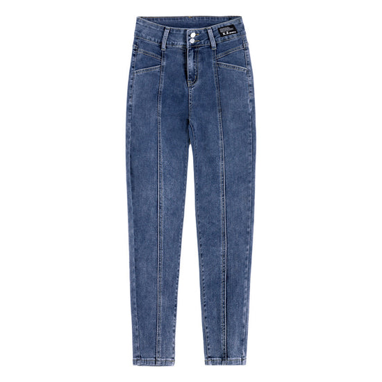 Ladies Fashion Korean Style Stretch Straight Jeans