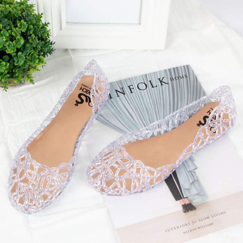 Crystal Jelly Shoes Hollow Mesh Sandals