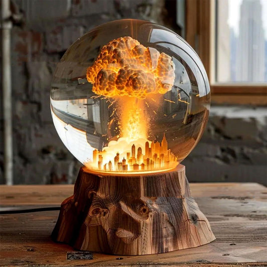 Atomic Bomb Explosion Lamp, Nuclear Explosion Lamp, 3D Mushroom Cloud Explosion Night Light, Atomic Bomb Model Atmosphere Lamp, LED Resin Night Light, Beside Lamp, Desk Lamp, Table Lamp