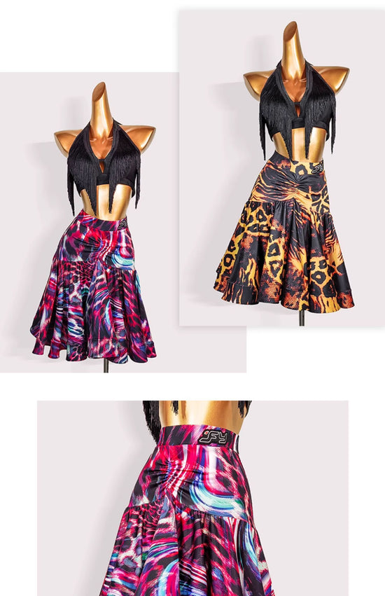 Women's Latin Dance Training Dress Skirt