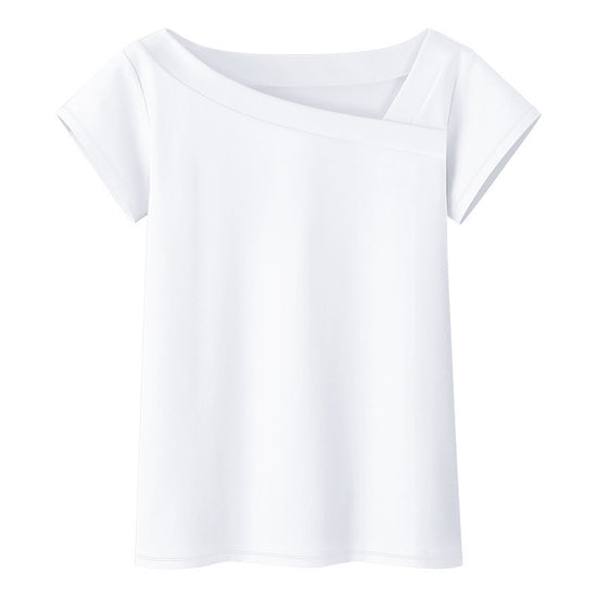 One-shoulder Cold-shoulder Top Half Sleeve Women