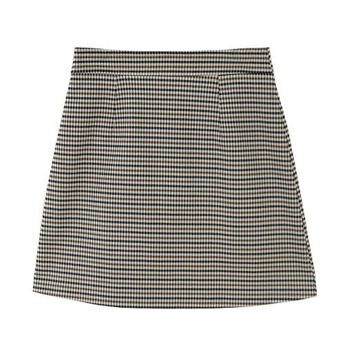 All-match Skirt, Small Plaid, High Waist, Thin A-line Skirt, Half-length Skirt, Hip Skirt