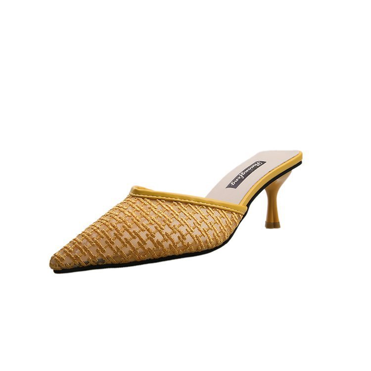 Women's Pointed Mid-heel Sandals And Slippers