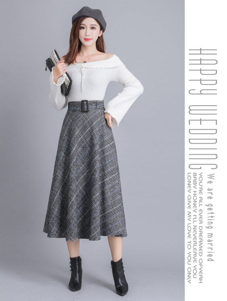 Ladies retro woolen skirt