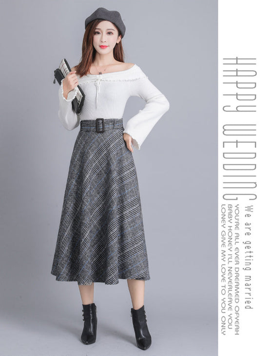 Ladies retro woolen skirt