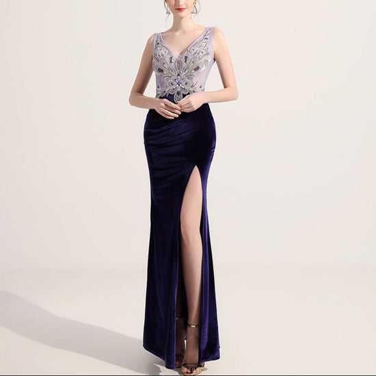 Women's Nightclub Deep V-neck Low Cut Evening Dress