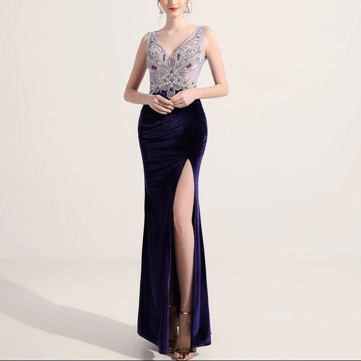 Women's Nightclub Deep V-neck Low Cut Evening Dress