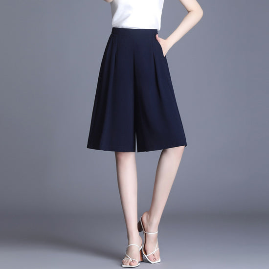 Women's Chiffon High Waist Wide Leg Pants Thin Loose Slimming