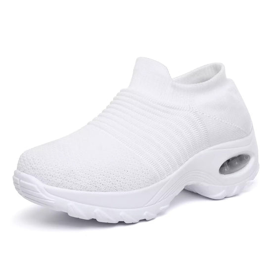Wedge heel plus size knitted air cushion shoes