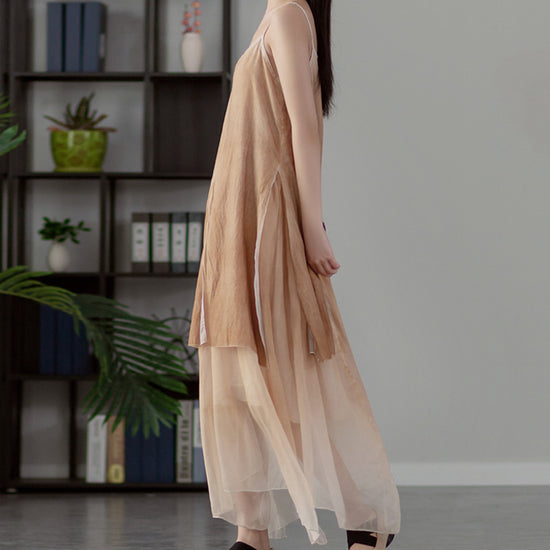Fashion Spray Dyed Suspender Skirt Base Dress