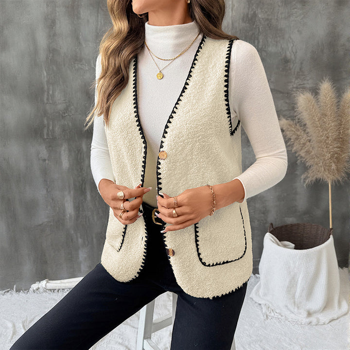 Women's V-neck Lambswool Vest