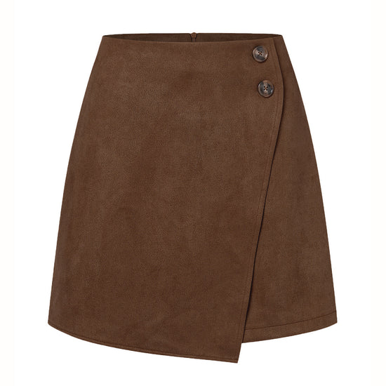 Women's Autumn And Winter Suede Irregular Skirt