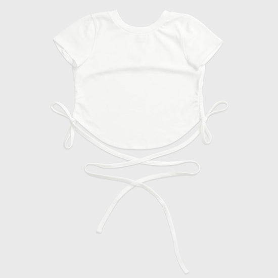 Summer New Yoga Wear Lace-up Winding Back Hollow Sexy Sports Short-sleeved T-shirt