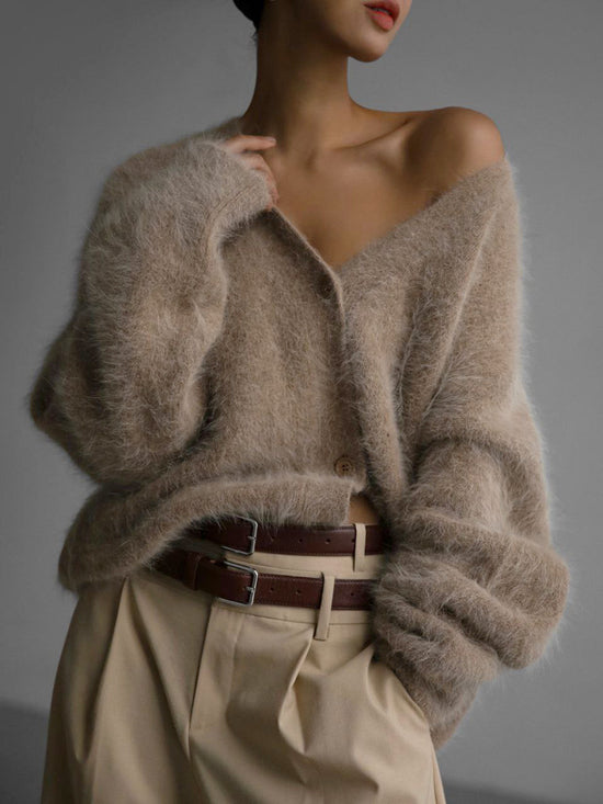 Loose V-neck Cardigan Fall Winter For Women