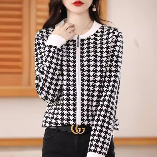 Cardigan Coat Women's Sweater Loose Round Neck