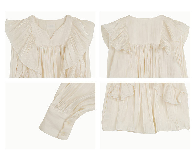 Elegant Temperament French Retro Design Shirt Women