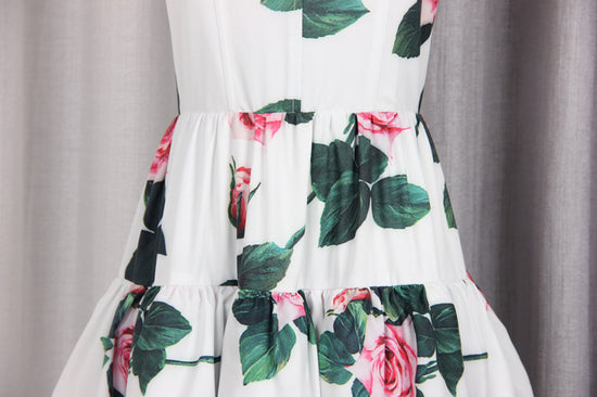 Women's Fashion Print Cake Shape Slip Dress