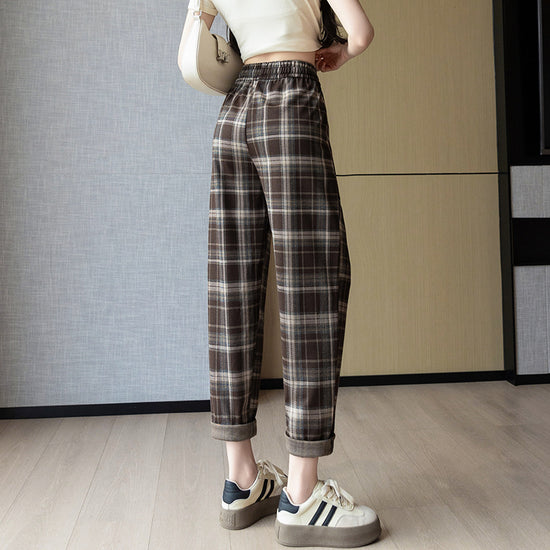 Leisure Harem Pants High Waist Elastic Stretch