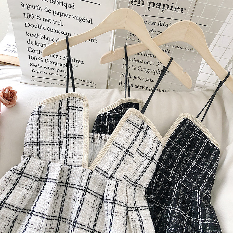 Tweed Tweed Skirt With Waistband And Camisole Top