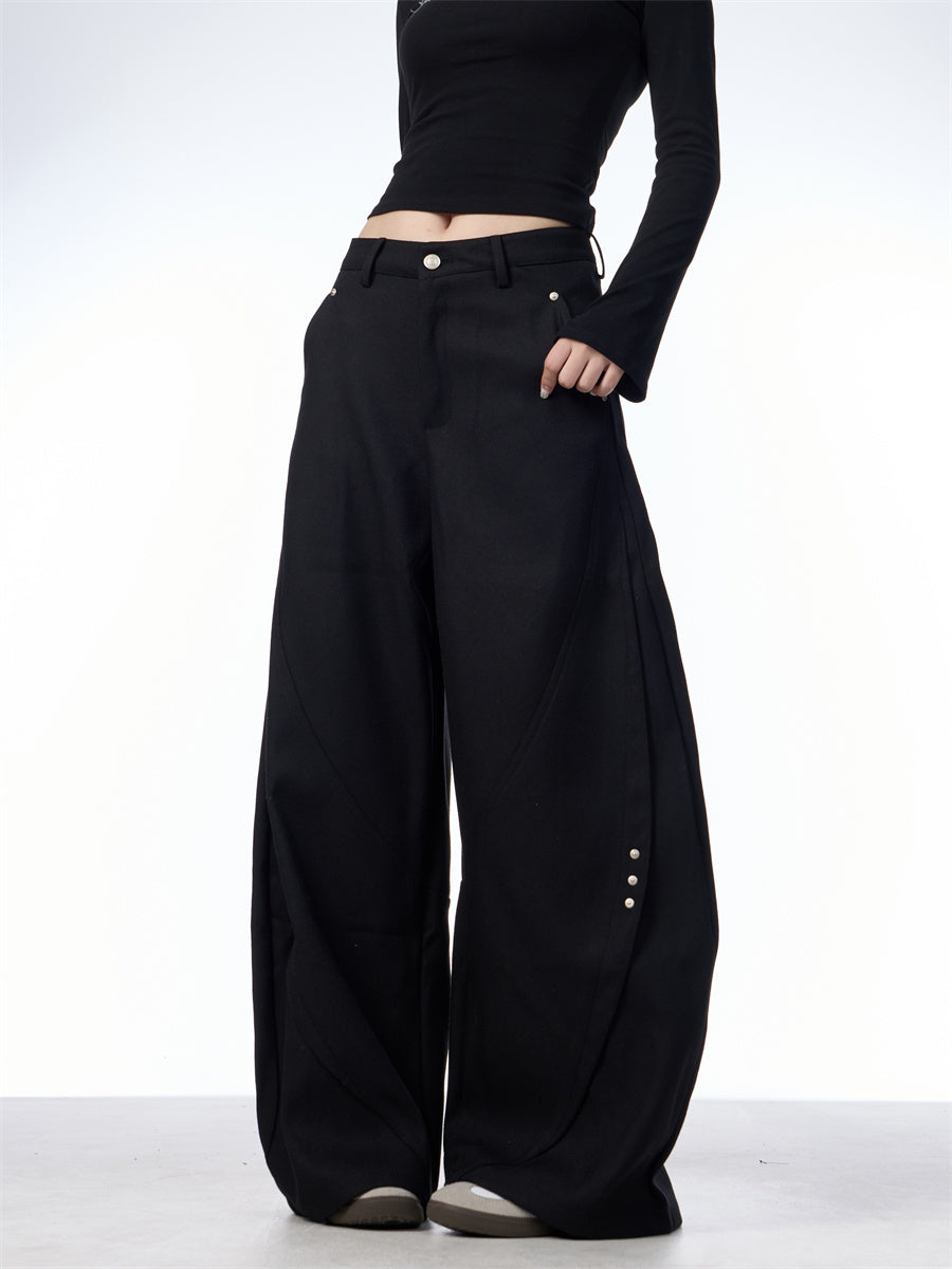 Stitching Machete Casual Pants Women's Wide-leg Trousers