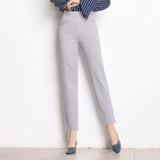 High Waist Knit Four-sided Stretch Straight