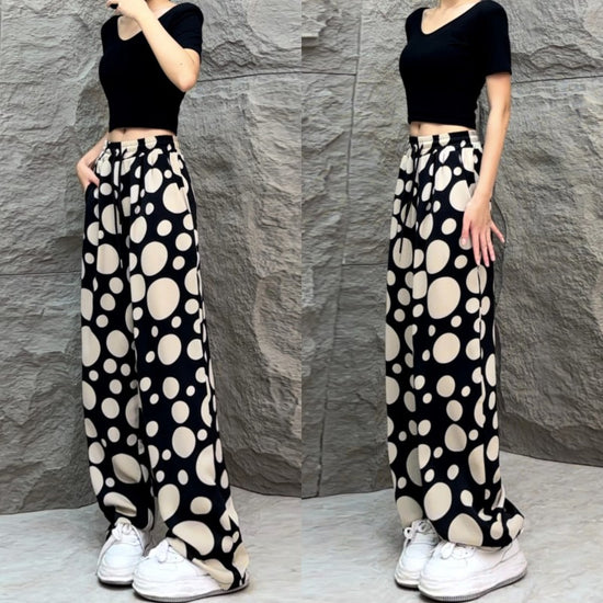 Women's Drawstring Straight Wide Leg Casual Pants