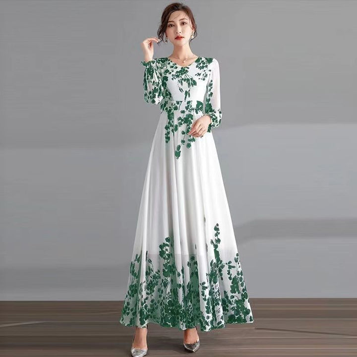 Fashion Ink Painting Chiffon Dress Women