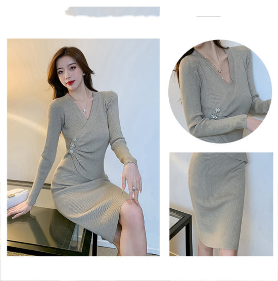 French Base Knitted Dress Bag Hip Hit End