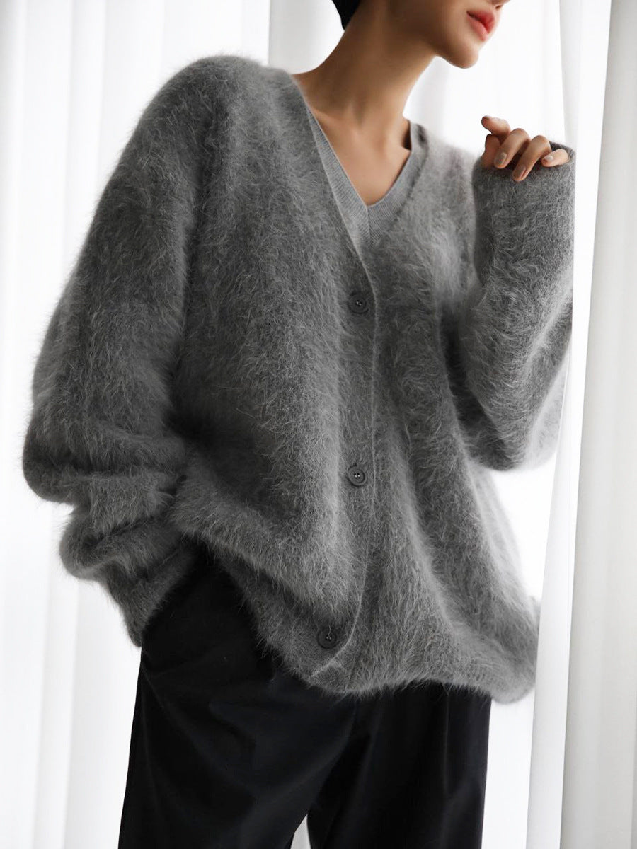 Loose V-neck Cardigan Fall Winter For Women