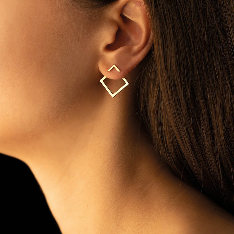 Women's Simple European And American Style Square Geometric Earrings