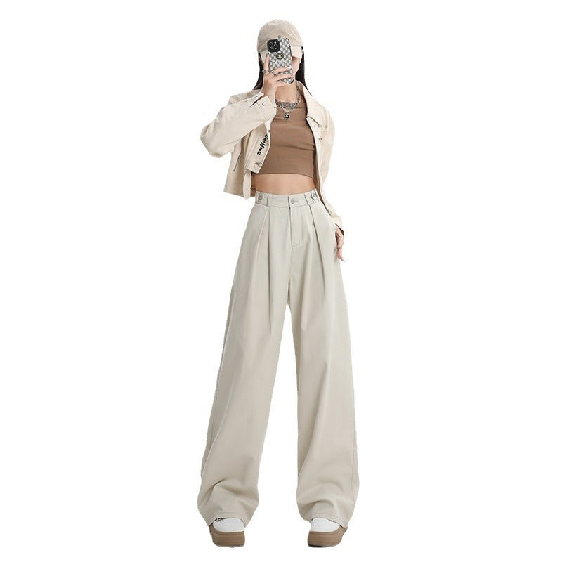 Loose High Waist Slimming Drape Casual Mopping Pants