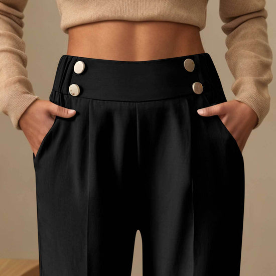 Draping Mop Casual Pants High Waist