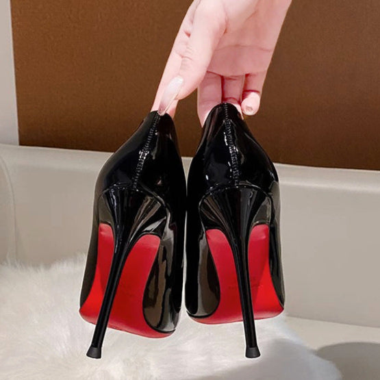 Black With Red Background High Heels Women's Stiletto Heel Pumps