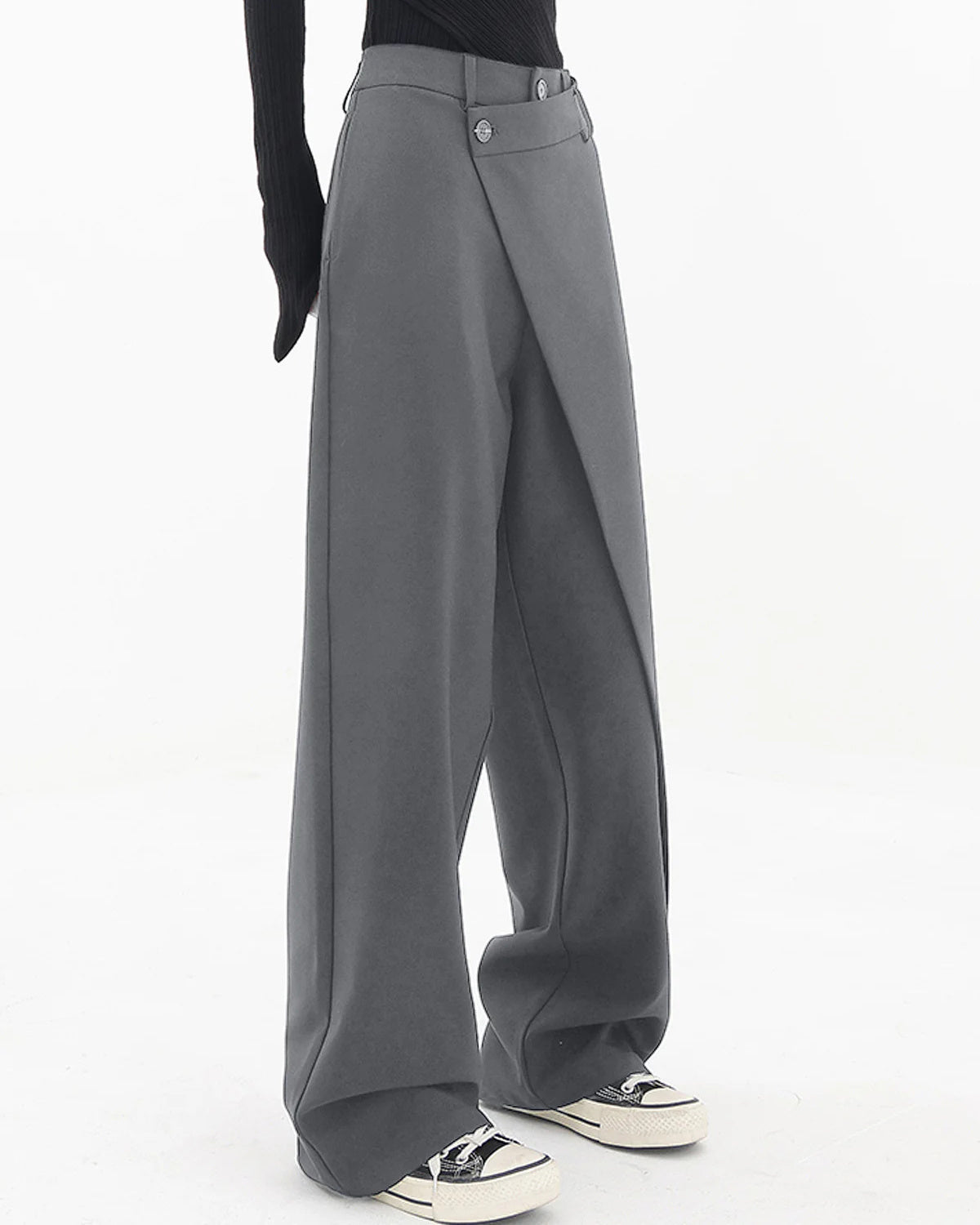 Irregular Wide-leg Pants Ins Fashion Loose Trousers Women's Clothing