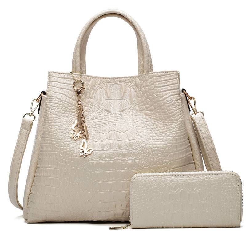 Classic Pattern Women's One-shoulder Diagonal Bag Simple Large-capacity Handbag