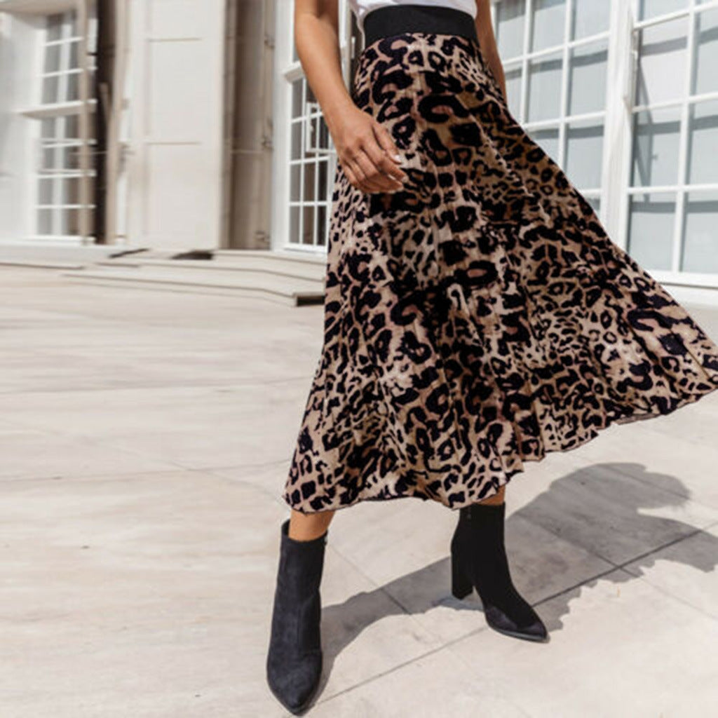 New Leopard Print Sexy A-Line Mini Skirt Women