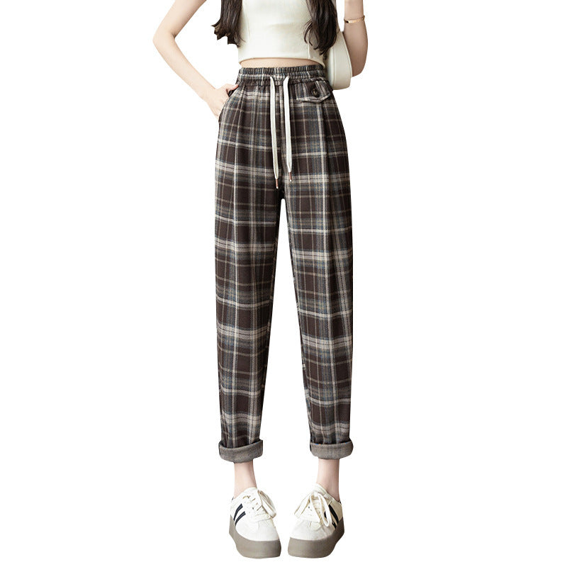 Leisure Harem Pants High Waist Elastic Stretch