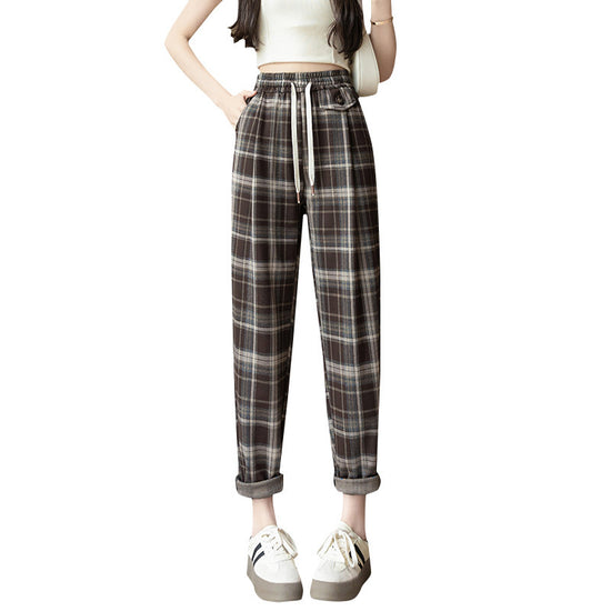 Leisure Harem Pants High Waist Elastic Stretch