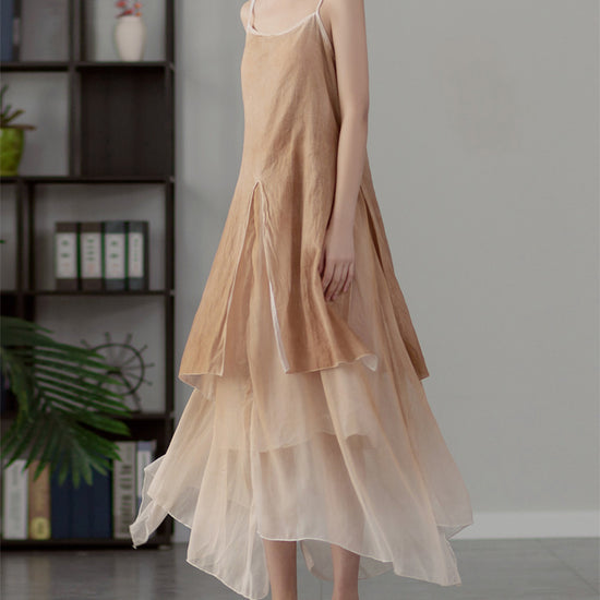 Fashion Spray Dyed Suspender Skirt Base Dress
