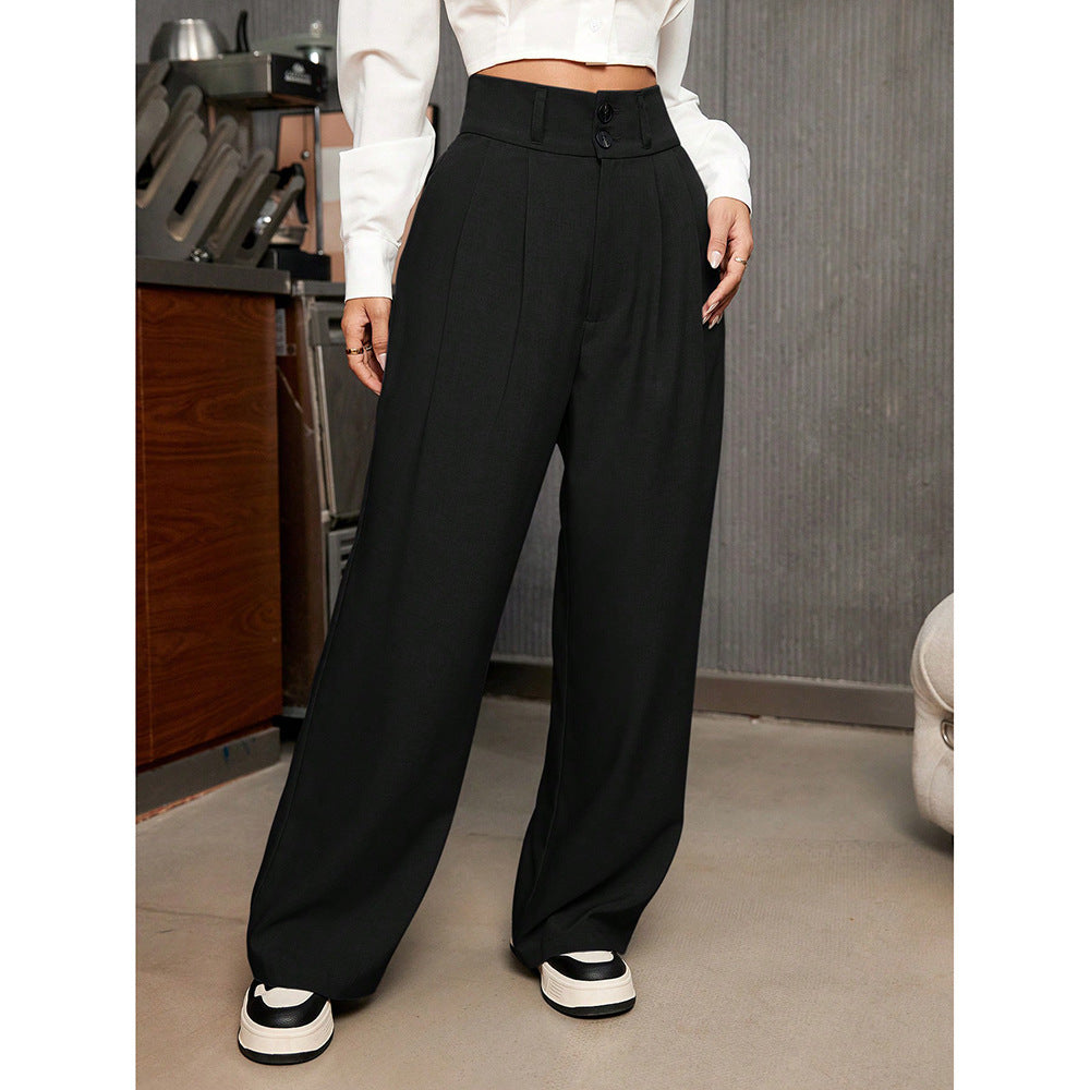 High-grade Straight Trend Draping Design Pants