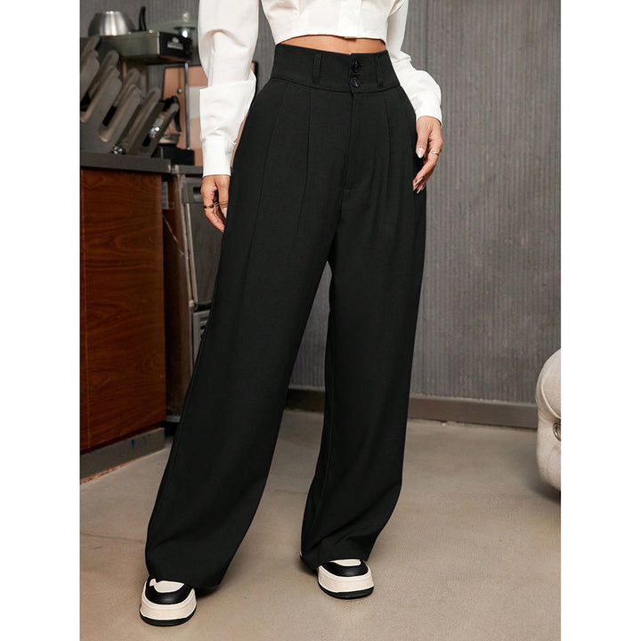 High-grade Straight Trend Draping Design Pants