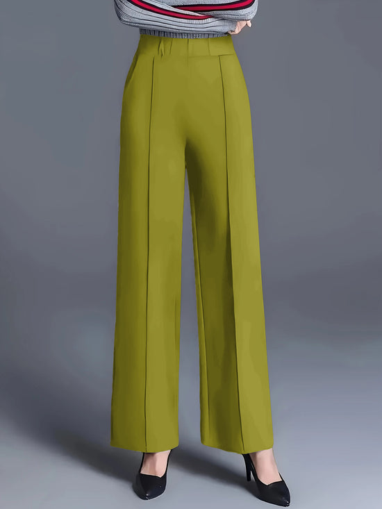 Women's Autumn And Winter Solid Color Wide Leg High Waist Loose And Slimming Casual Pants