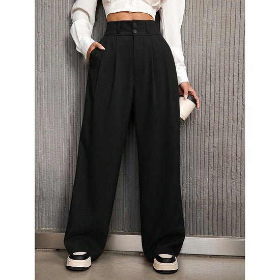 High-grade Straight Trend Draping Design Pants